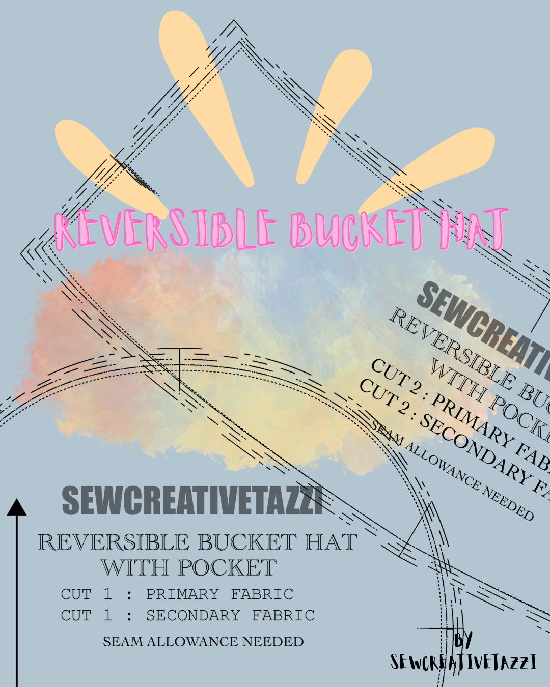 PDF pattern / Reversible Bucket Hat