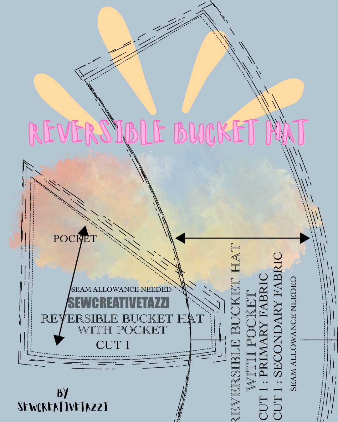 PDF pattern / Reversible Bucket Hat