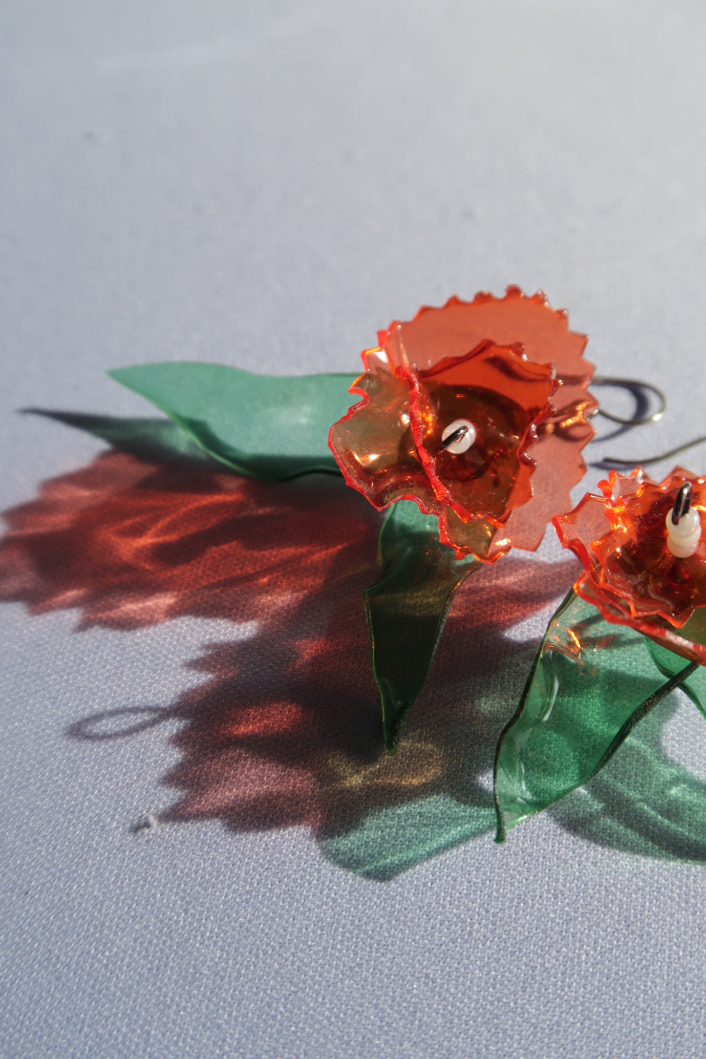 Handcrafted Upcycled Plastic Bottle Flower Earrings – Eco-Friendly & Lightweight