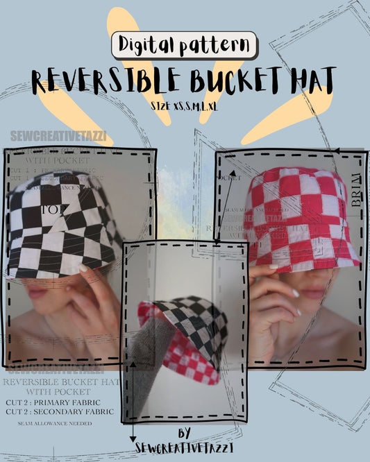 PDF pattern / Reversible Bucket Hat