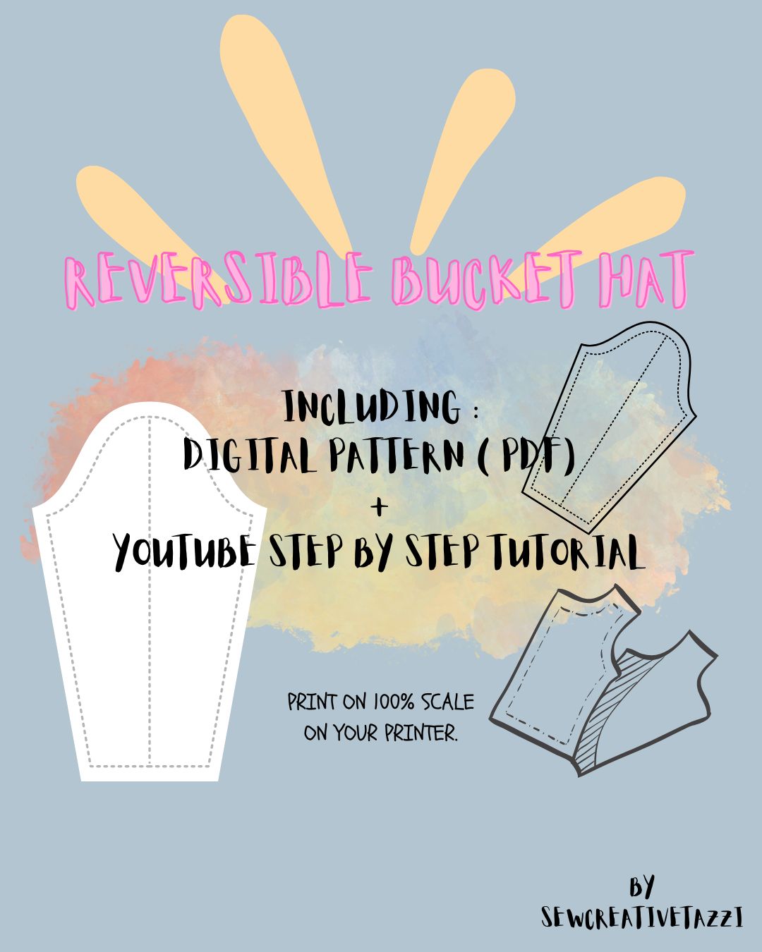 PDF pattern / Reversible Bucket Hat