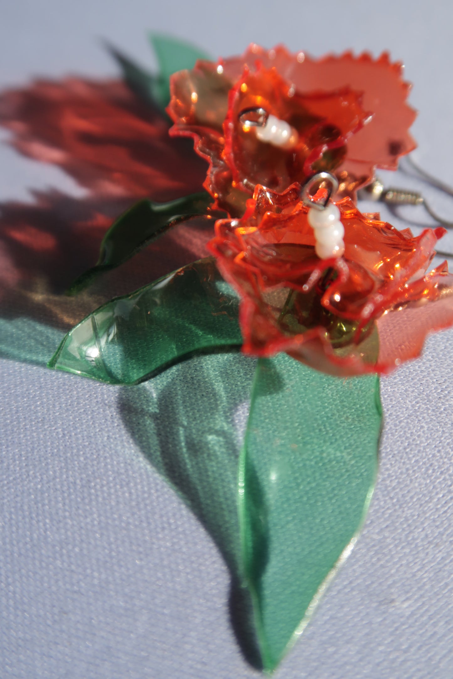 Handcrafted Upcycled Plastic Bottle Flower Earrings – Eco-Friendly & Lightweight